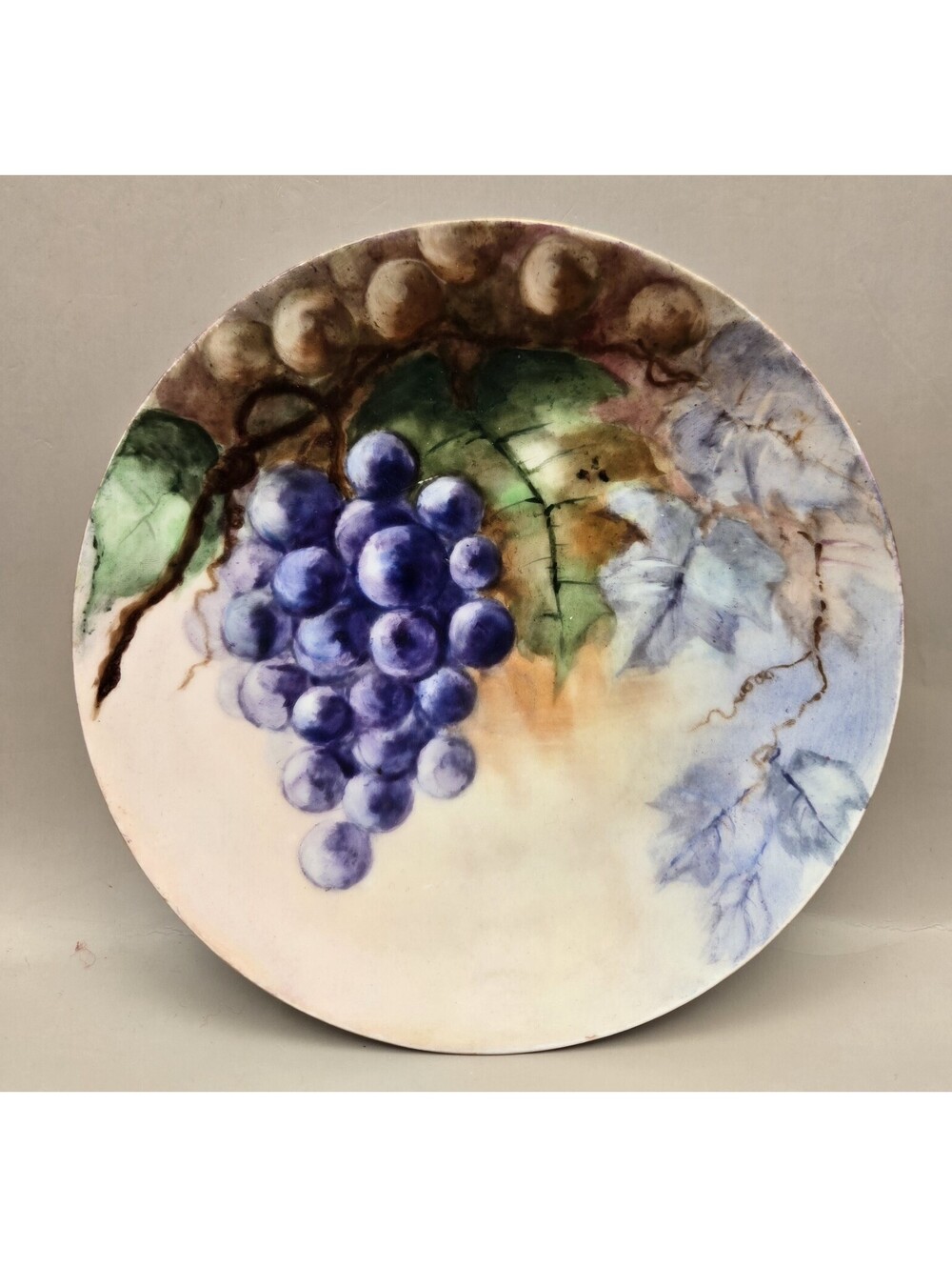 Grape Design Thomas Server Antique Porcelain Hand Painted 6.5"‎ Bavaria B-18